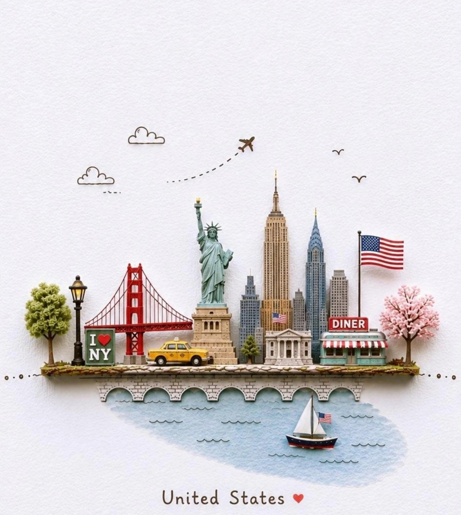 United States Paper Diorama