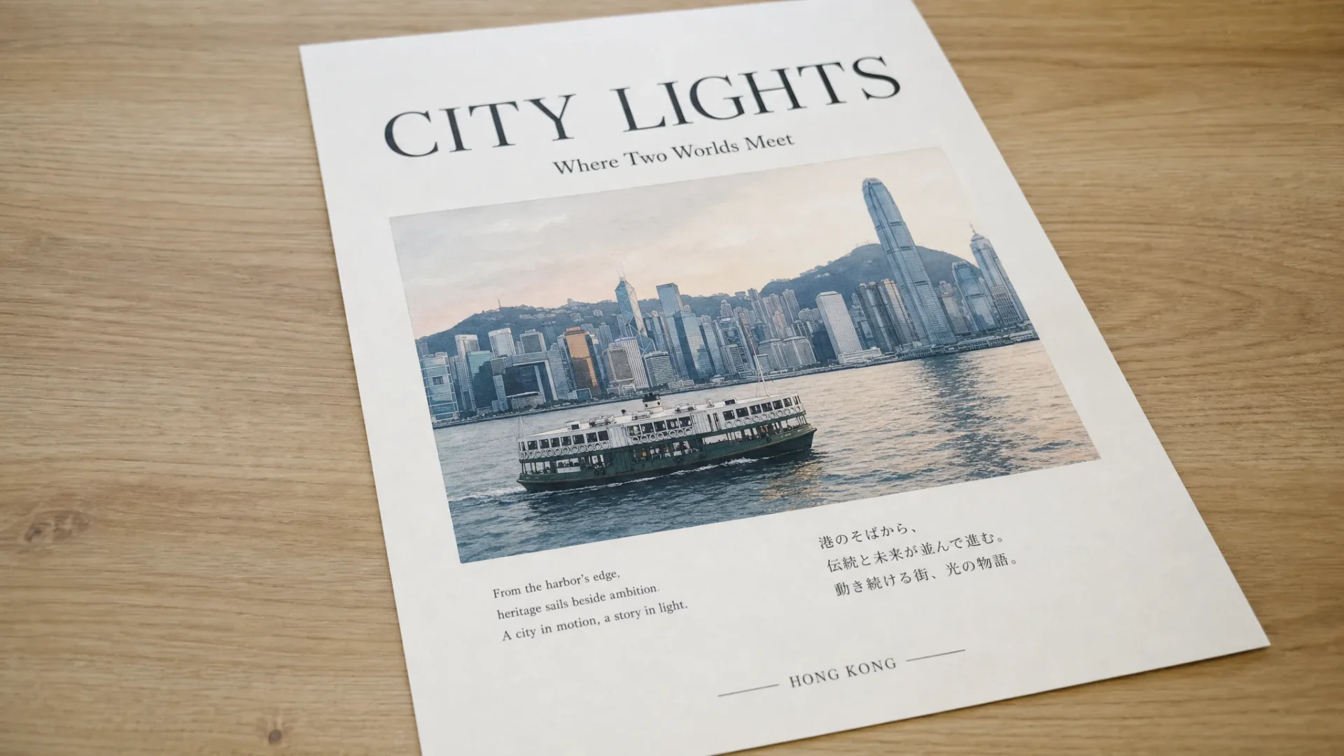 Printed GPT Image 2 poster with readable City Lights headline