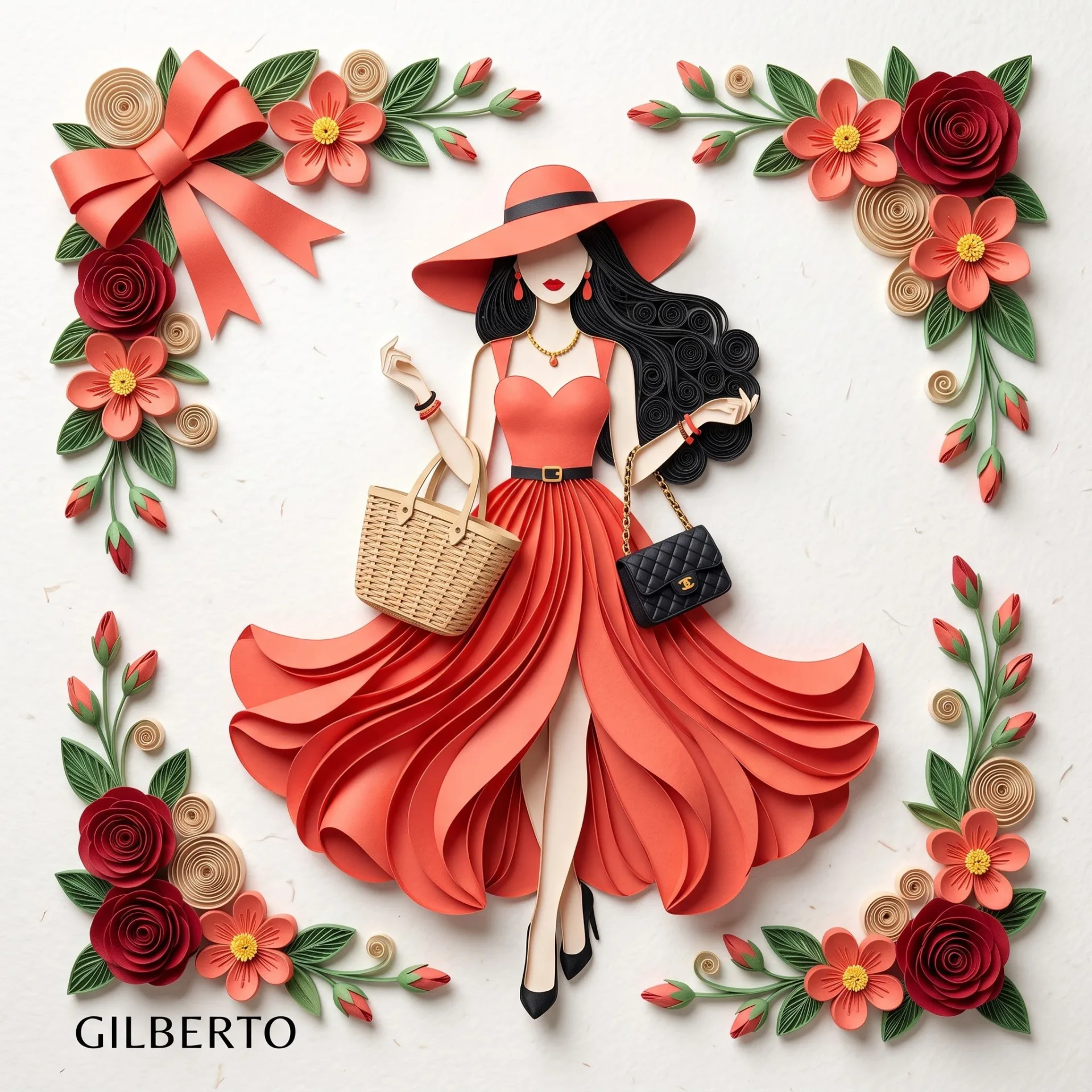 Coral Paper Couture