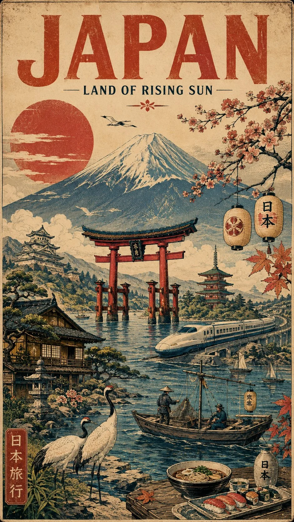Vintage Japan Travel Poster